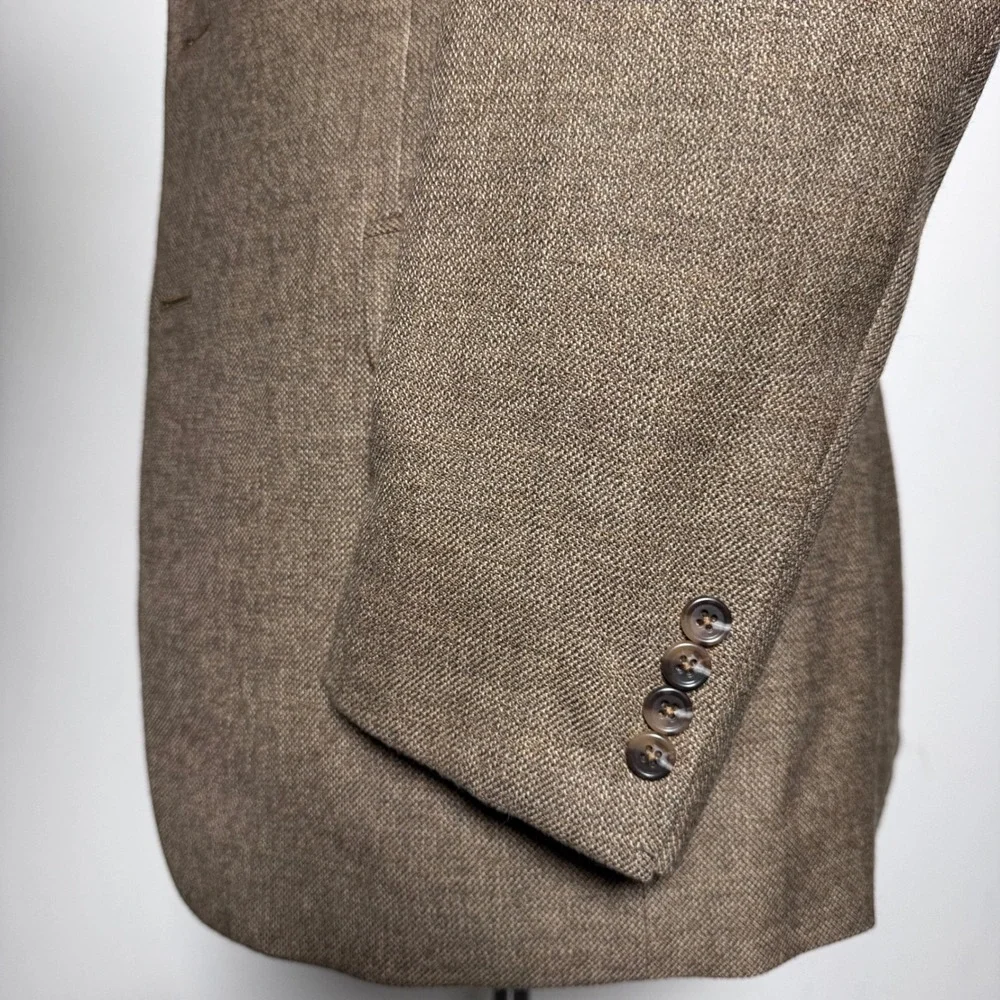 Jos. A. Bank Blazer Mens 42L Brown Solid 100% Wool Two-Button Sport Coat‎